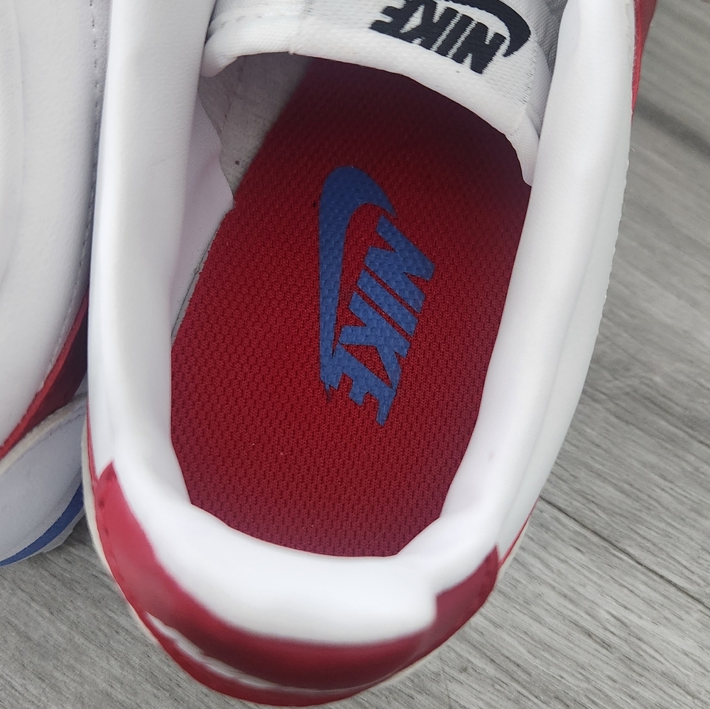 Nike Womens Classic Cortez White Varsity Red Blue 'Forest Gump' Size 5.5 Womens - Picture 10 of 13